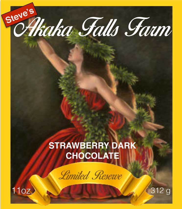 Strawberry Dark Chocolate Preserve, 11 ounces Steve's Akaka Falls Farm