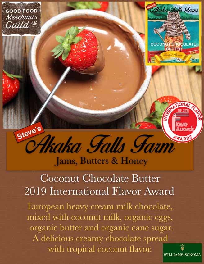 Coconut Milk Chocolate Butter, 11 ounces Steve's Akaka Falls Farm